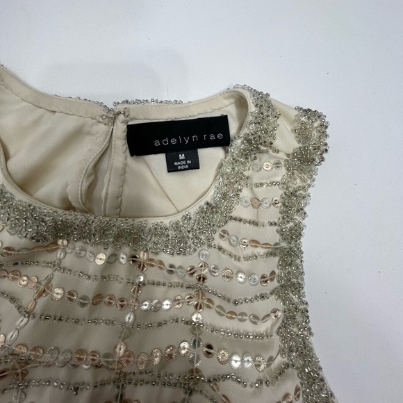 Adelyn Rae beaded sequin mini dress cream size M - Picture 10 of 14